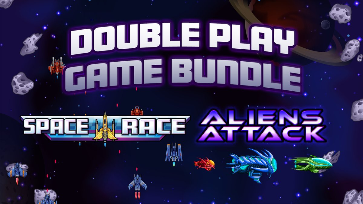 Double Play Game Bundle on Sale! 50% off! This bundle includes the following games: Space Race Aliens Attack PS5 and PS4, NA and EU! #PlayStationTrophy #Trophyhunters #spacerace #aliensattack #PS5 #PS4 store.playstation.com/en-gb/product/…