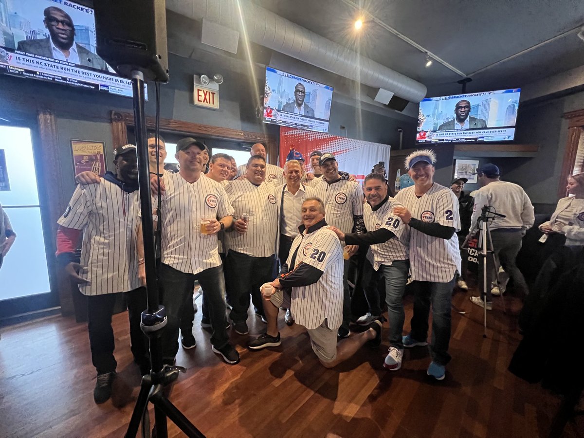 #Cubs Jed Hoyer and the Rampage through Wrigley guys kicking off the opener with ⁦@CarmenDeFalco⁩ and the good kid.