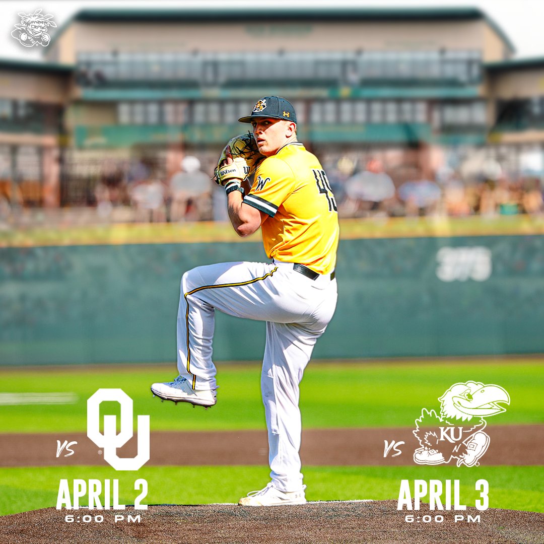Fresh off a sweep. Atop the AAC standings. And a couple of Big 12 foes come marching into Eck Stadium this week. Gear up for some @GoShockersBSB‼️ 🎟️ goshockers.evenue.net/cgi-bin/ncomme…