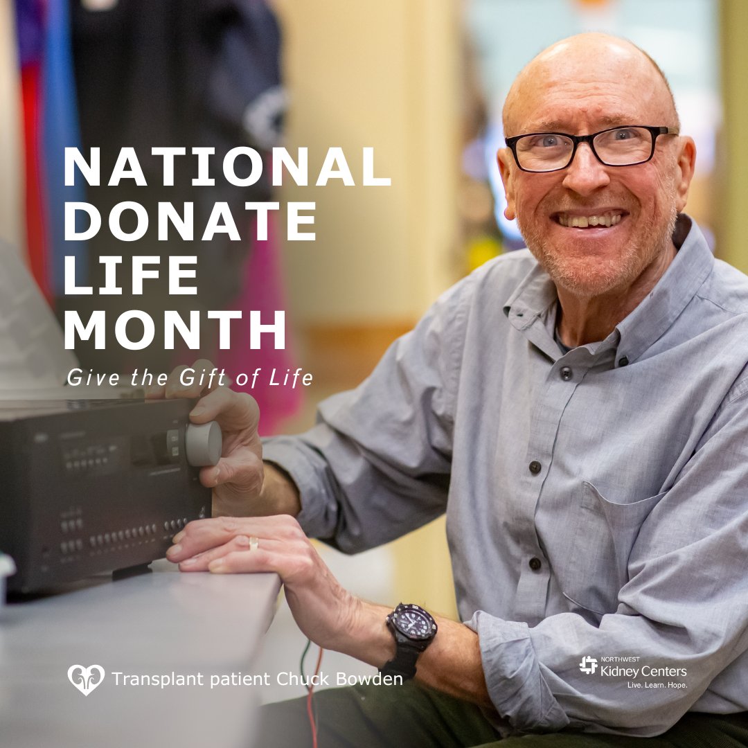 April is #NationalDonateLifeMonth! Over 90,000 Americans are waiting for a #kidneytransplant. Let's raise awareness for #organdonation and honor those who've given the #giftoflife. Join us in spreading the word and saving lives! Visit RegisterMe.org to learn more.