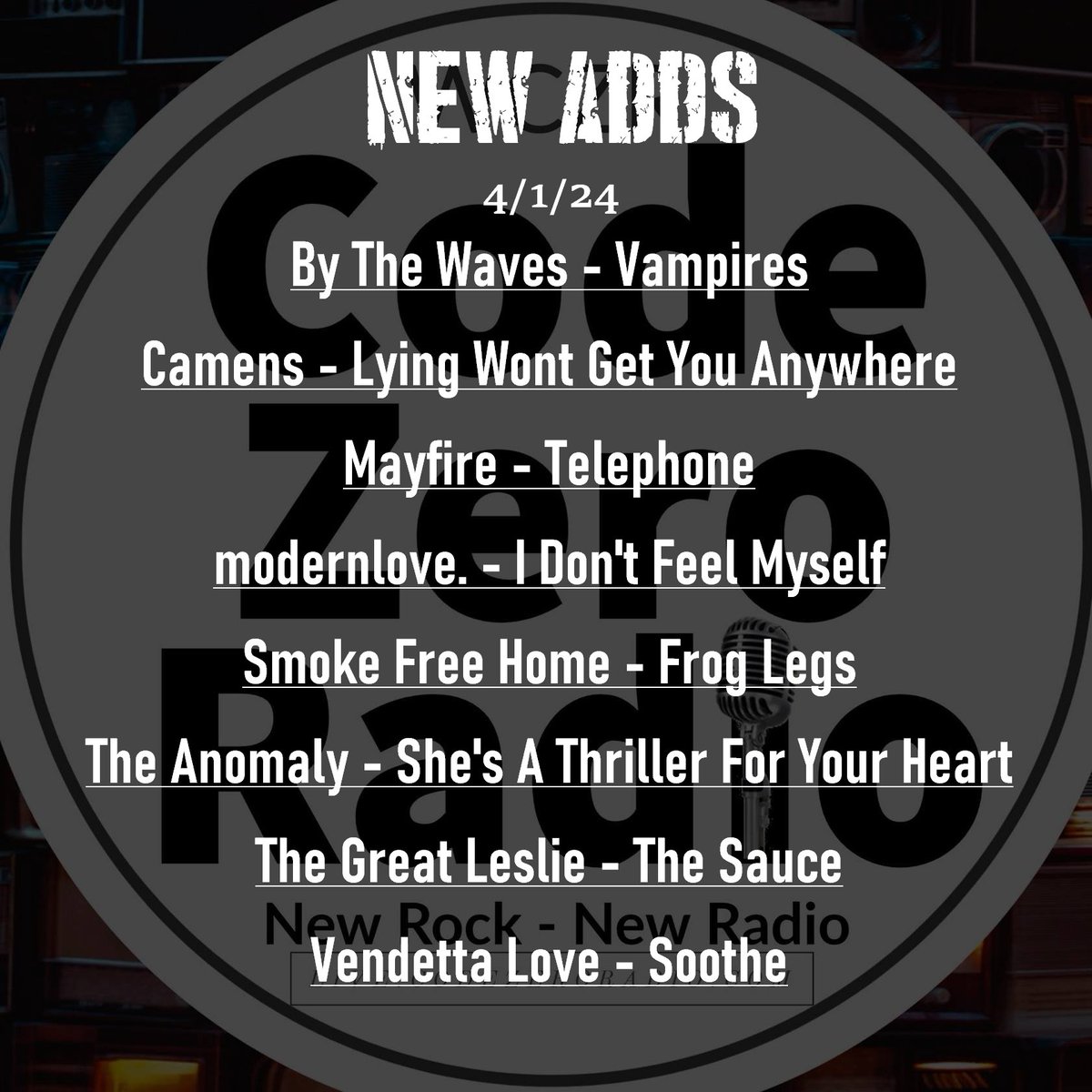 More shiny new music headed for your earholes!Now in rotation and featured on Fresh Rocks, weekdays at 1 pm CDT/ 7 pm GMT Curated for your discovery! #appstore #streaming #iPhone #Nobex #android #alternative #rock #app