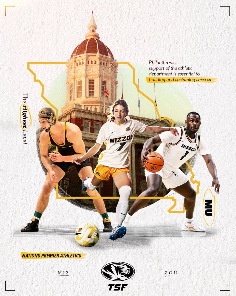 TSF DONORS HAVE MADE A DIFFERENCE IN OVER 550 STUDENT-ATHLETES LIVES AT MIZZOU! MY TEAMMATES, MYSELF, AND FUTURE TIGERS ARE APPRECIATIVE OF ALL THE SUPPORT!
#MIZ #ROARLOUDER2024
TO BECOME A TSF MEMBER, VISIT
TSFMIZZOU.COM