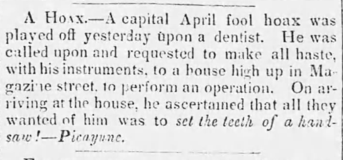 April Fools' Day, 1840