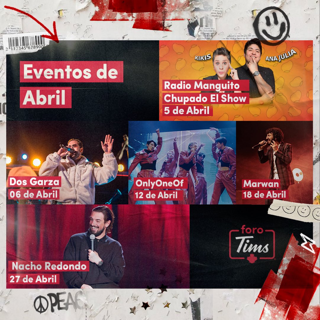 CARTELERA DE ABRIL 🔥🎸🤘🏼
¿En qué show nos vamos a ver este mes? 🎶
🎟️ Compra tus boletos en taquilla y Ticketmaster.