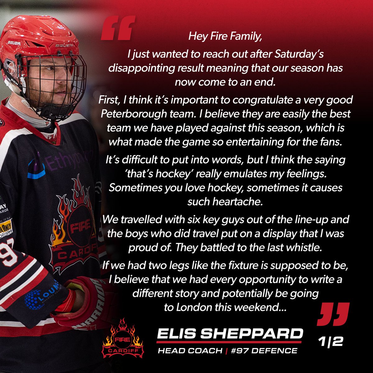 CardiffFireIHC's tweet photo. 💬 Hear from Coach Shep as he reflects on last weekend's playoff quarter-final and a season to be proud of [1/2]

Tap the thread below for the second part ⬇️ 

#FireQuotes | #FireFamily 🔥 https://t.co/QKz4rJAcNA