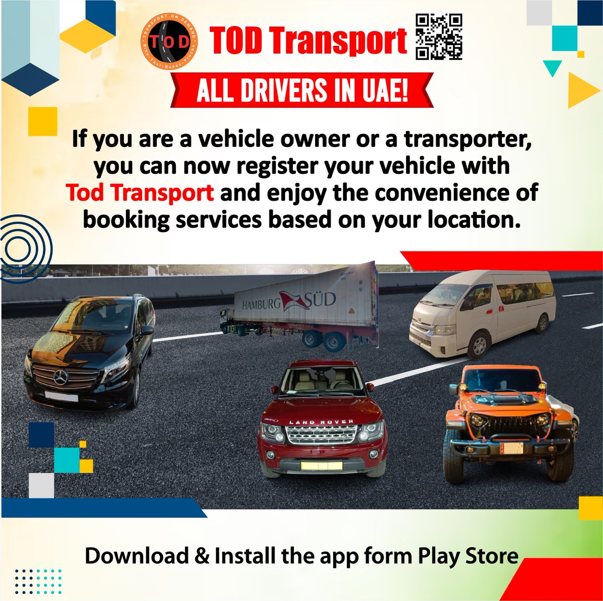 Ready to streamline your travels? TOD Transport UAE welcomes vehicle owners and transporters! Register now for 6 MONTHS of FREE bookings from registration date. Enjoy hassle-free bookings tailored to your location. #TODTransportUAE #EffortlessTravel #SmartBooking