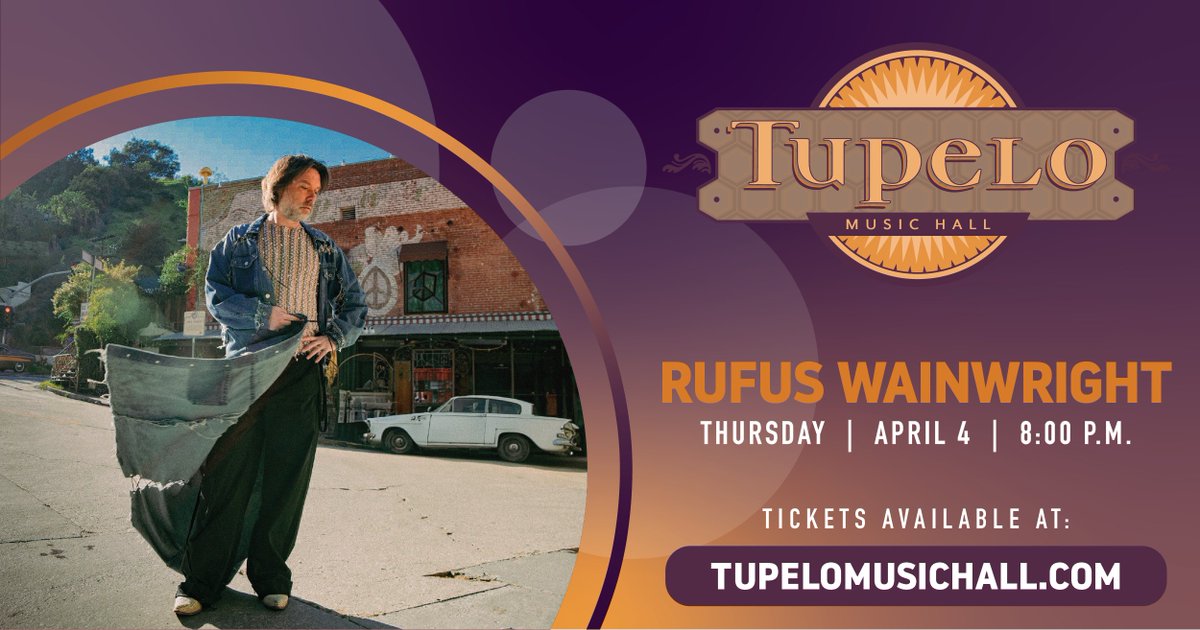 We can't stress enough how special this Thursday will be with the sensational @rufuswainwright! Hurry and get your tickets to this incredible show at tickets.tupelohall.com/rufuswainwright!