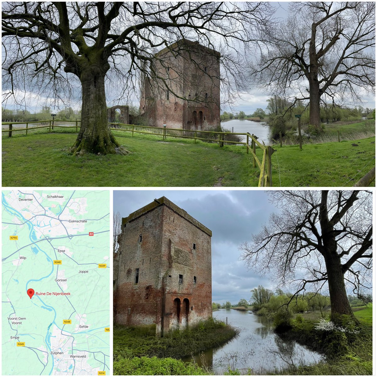 Inspiration for a new painting. Ruin castle Nijenbeek (destroyed in the Second World War) #panorama #photo #ruin #castle #IJssel #mywalktoday