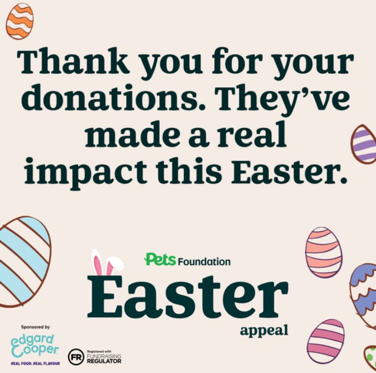 Thank you to all the customers @PetsatHome Sittingbourne & Ashford who have kindly donated to the @petsfdtnuk Easter appeal Your donations really do make a big difference to the charity 👏👏👏