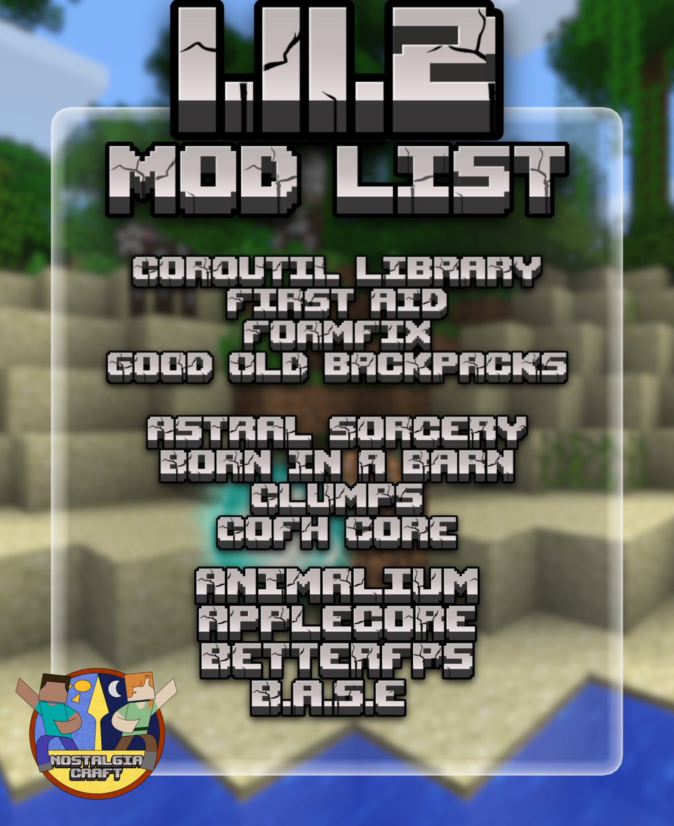 NostalgiaCraft_'s tweet photo. The mods that were in the 1.11.2 version https://t.co/whp47gsNxy