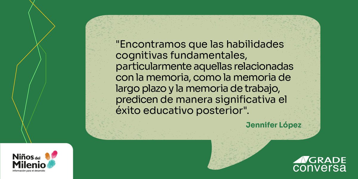GRADEPeru's tweet photo. Las #habilidadescognitivas fundamentales, como la memoria, están estrechamente vinculadas con el desempeño en pruebas de lenguaje, comprensión lectora y matemáticas. Escucha #GRADEConversa c/@SantiagoCueto6, @alan_sanchezj y Jennifer López https://t.co/ov0rMqrvCJ @NinosdelMilenio https://t.co/Spk7sOYEy3