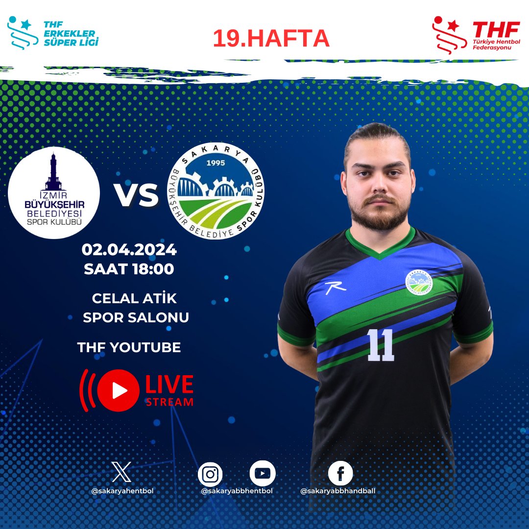 19.Hafta mücadelesinde İzmir Deplasmanındayız... 🗓️ 02 Nisan Salı 🕧 18:00 📍Celal Atik Spor Salonu 📺 THF TV YOUTUBE Maça Giriş Ücretsiz #iddialıyızçünküsakaryayız