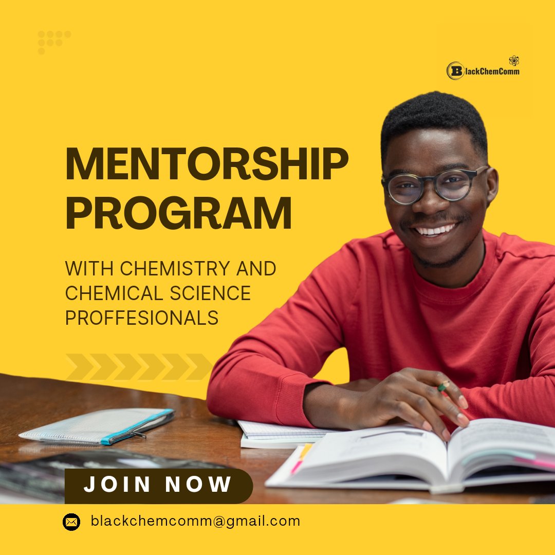 Connect with the right mentor in chemistry and chemical sciences. Secure your seat at the table. 

Get started: 📧 blackchemcomm@gmail.com

_______
#Mentorship #Chemistry #chemicalscience  #FutureLeaders #BlackChemComm #careercoach