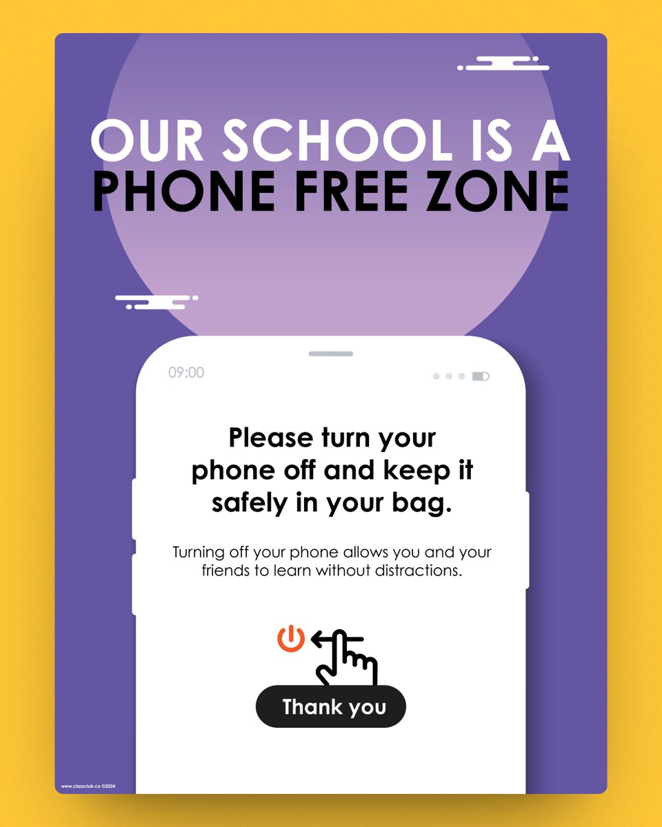 We're a no phone zone! PDF download and editable template at classclub.co