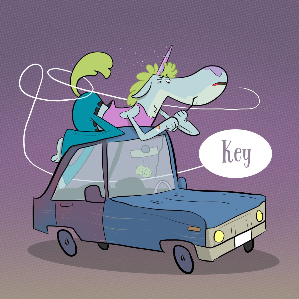 The word for this week’s #AnimalAlphabets is ‘Key’ and this unicorn would really like theirs back. @animalalphabets #characterdesign #unicorn #key #drawing #characterdesign