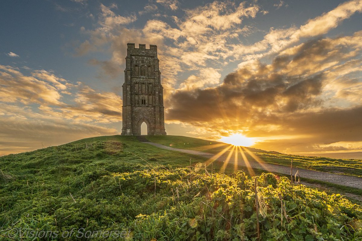 Following on from my earlier picture this one was taken as the sun rose this morning on Glastonbury Tor. The light shining on the raindrops on the spiders webs. I have a stall at Glastonbury market tomorrow. If anyone is around please come and say hi.