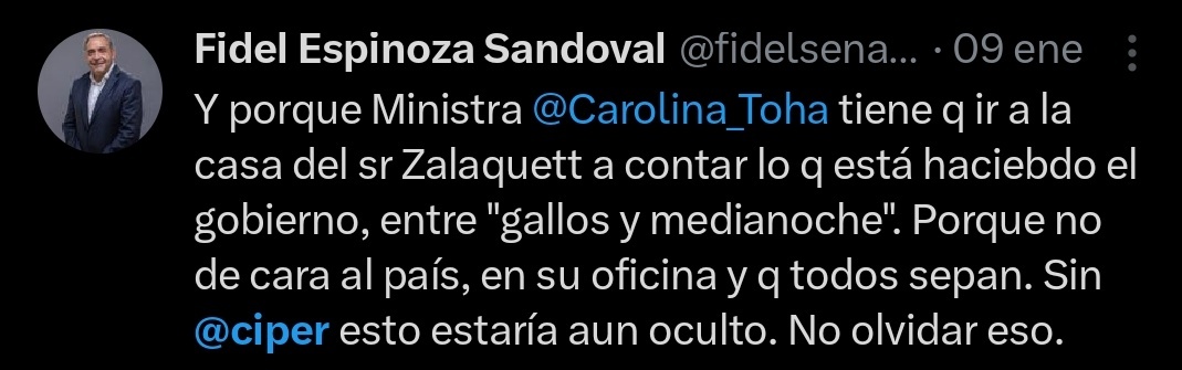Cesar_DiazX's tweet photo. @fidelsenador @ciper Senador, no me queda claro si le gusta el periodismo de @ciper o es chanta? https://t.co/0nzKkDP1nl