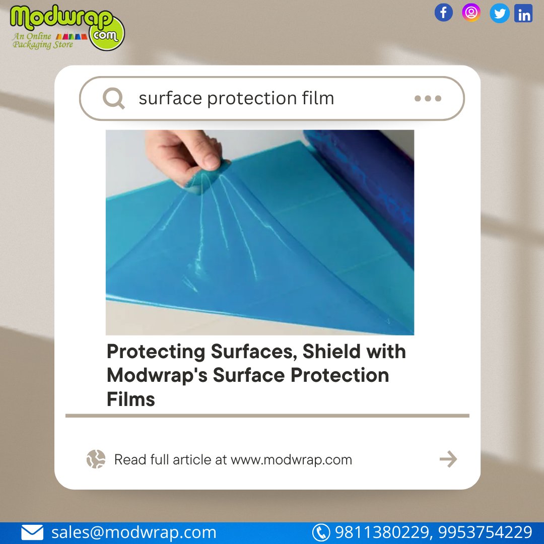 ✅Superior Protection
✅Easy Application
✅Cost-Effective
✅Customizable
✅Durability
.
.
#surfaceprotectionfilm 
#surfaceprotection 
#floorprotection
#modwrap
#floorcare
.
.
MODI WRAPSTAR (P) LTD.
61/5-M, SIKAND COMPLEX,INDUSTRIAL AREA,
FARIDABAD- 121001
HARYANA, INDIA
.
.