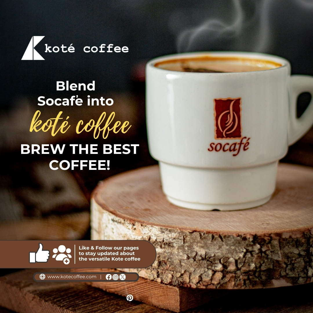 Experience the irresistible taste of Socafe with koté coffee. Brew your favorite blend today and indulge in pure coffee bliss. ☕

#KoteCoffee #PremiumBlends #CoffeeLovers #CoffeeTime #TreatYourself #QualityCoffee #CoffeeAddict #Socafe