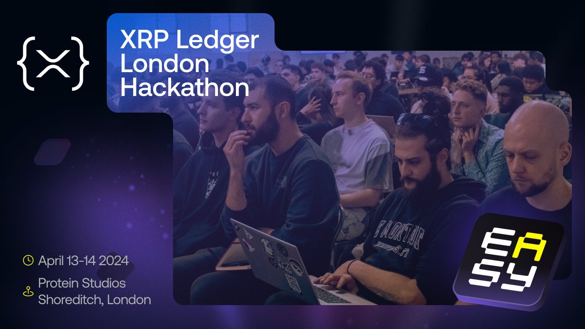 easya_app's tweet photo. In 2 weeks, we’re hosting the world’s first EVER #XRP Ledger Hackathon in London 🇬🇧

Over 130,000 gigabrains have started our #60DaysofXRPL challenges in the EasyA app 🧠

Now, the best will join us to build the future of DeFi on the XRP Ledger EVM Sidechain and win £20,000 (+… https://t.co/GYazLe2Hnz