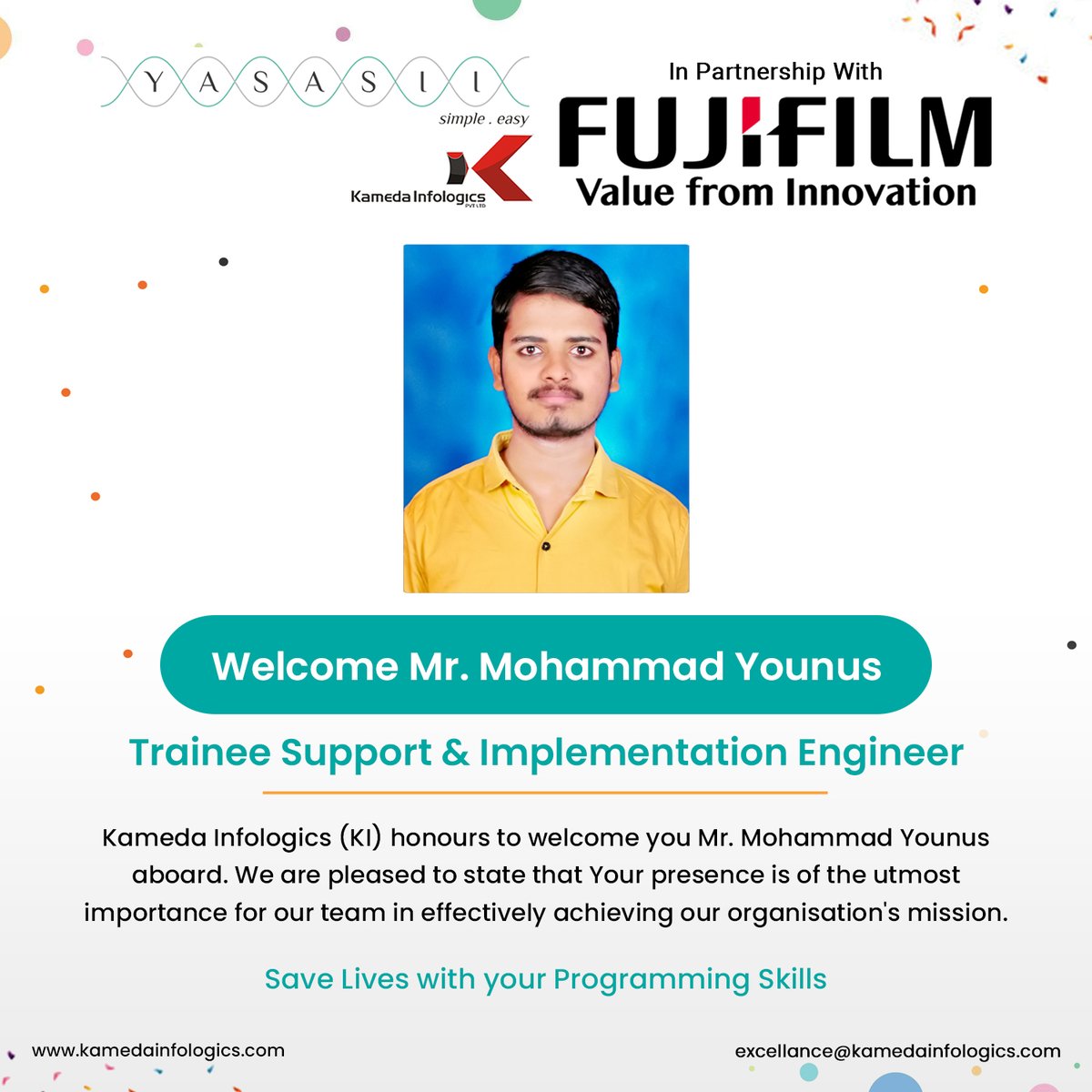 Welcome to the Kameda Family! 🌟 We are thrilled to introduce our newest team members who have joined us on this exciting journey. 👋 Join us in extending a warm welcome to Mr. Mohammad Younus!🎉 #NewHires #welcomeaboard #teamworkmakesthedreamwork