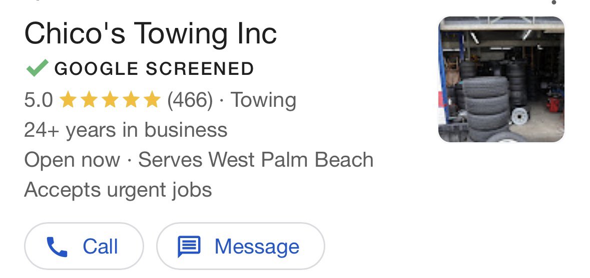 chicostowinginc's tweet image. Exciting news! 

Chicos Towing Inc is now Google Screened, ensuring our customers receive top-notch service they can trust. #ChicosTowingInc #GoogleScreened #towingwestpalmbeach #towinglakeworth
