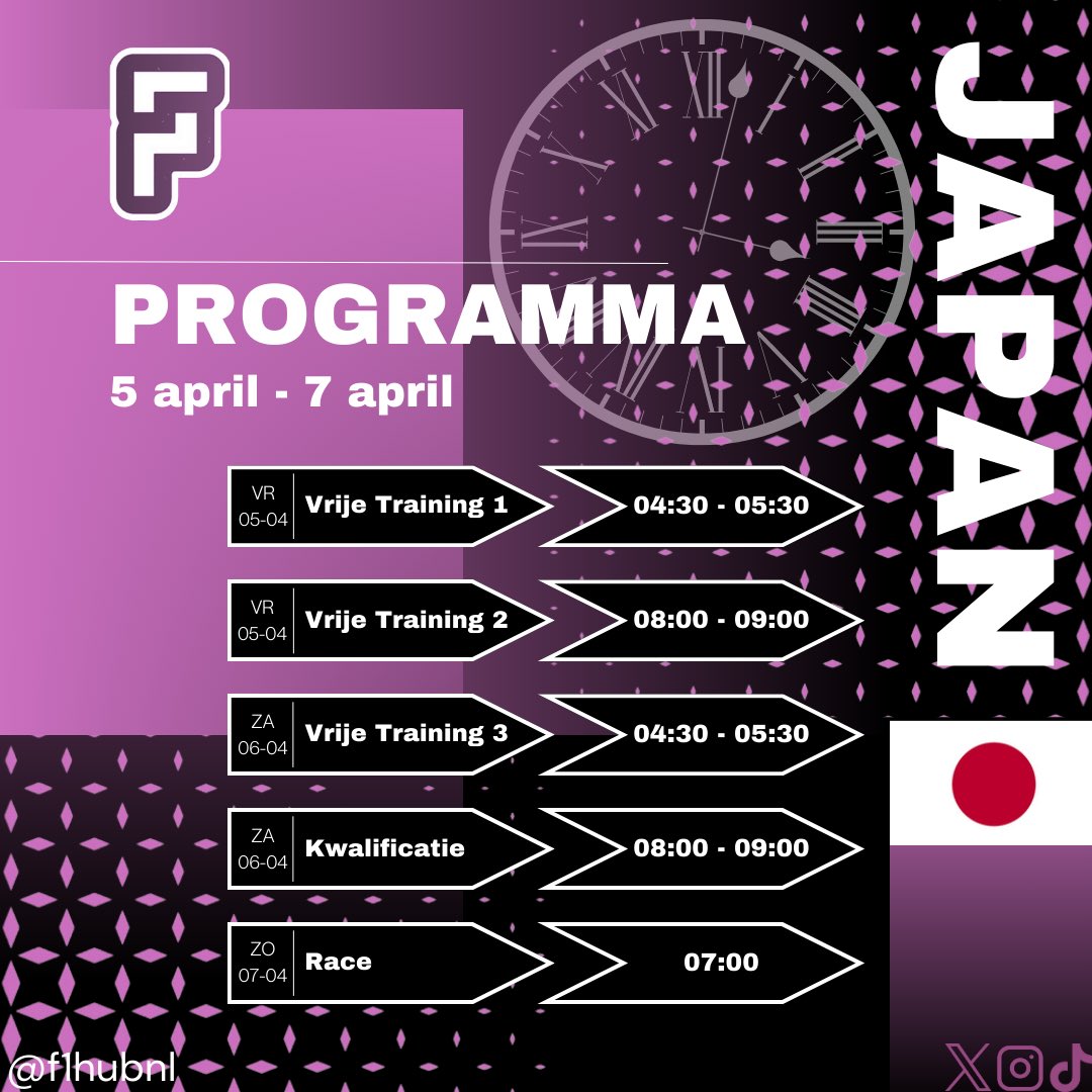 f1hubnl's tweet photo. RACEWEEK!

Hier alvast enkele details over het circuit en het tijdschema ⏰

#Suzuka #JapaneseGP #F1 https://t.co/pCrxy0NgxJ