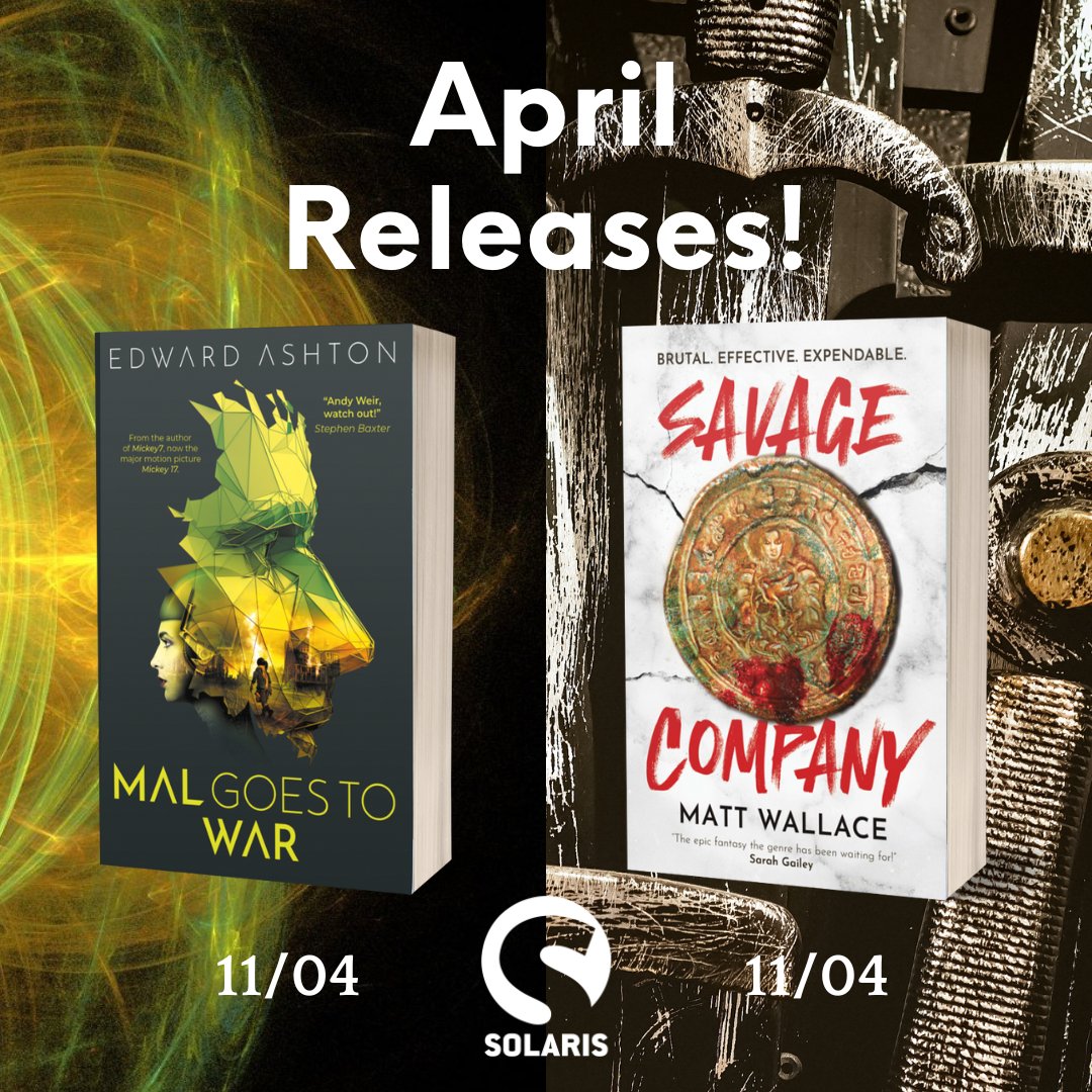 OUT THIS MONTH! MAL GOES TO WAR by @edashtonwriting author of #mickey7 a dark comedy wrapped in a techno thriller’s skin geni.us/Malgtw SAVAGE COMPANY by @MattFnWallace an epic fantasy set in a utopian city with a dark secret about to be exposed geni.us/savagecompany