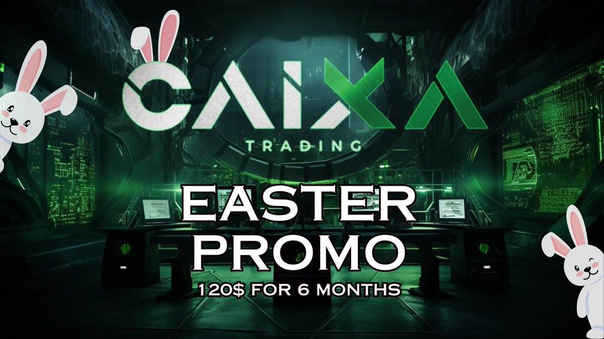 CaixaTrading's tweet photo. 🐰 Easter Promo 🐰 

 𝟏𝟐𝟎$ 𝐟𝐨𝐫 𝟔 𝐌𝐎𝐍𝐓𝐇𝐒🧾

📚Knowledge-base
Education: Courses & Training Manuals

🎥Live streams
Live streams: Developing Trading Skills

💰$1k - $10k Challenge
Accountable Traders: Consistency & $1k - $10k Challenges - Perps - 💰1BTC spot-challenge

📊Chart Ideas - Trades
Real-Time Technical Analysis: Trade ideas & calls

𝐅𝐎𝐑 𝐓𝐇𝐄 𝐋𝐈𝐌𝐈𝐓𝐄𝐃 𝐓𝐈𝐌𝐄 𝐀𝐍𝐃 𝐀𝐕𝐀𝐈𝐋𝐀𝐁𝐈𝐋𝐈𝐓𝐘