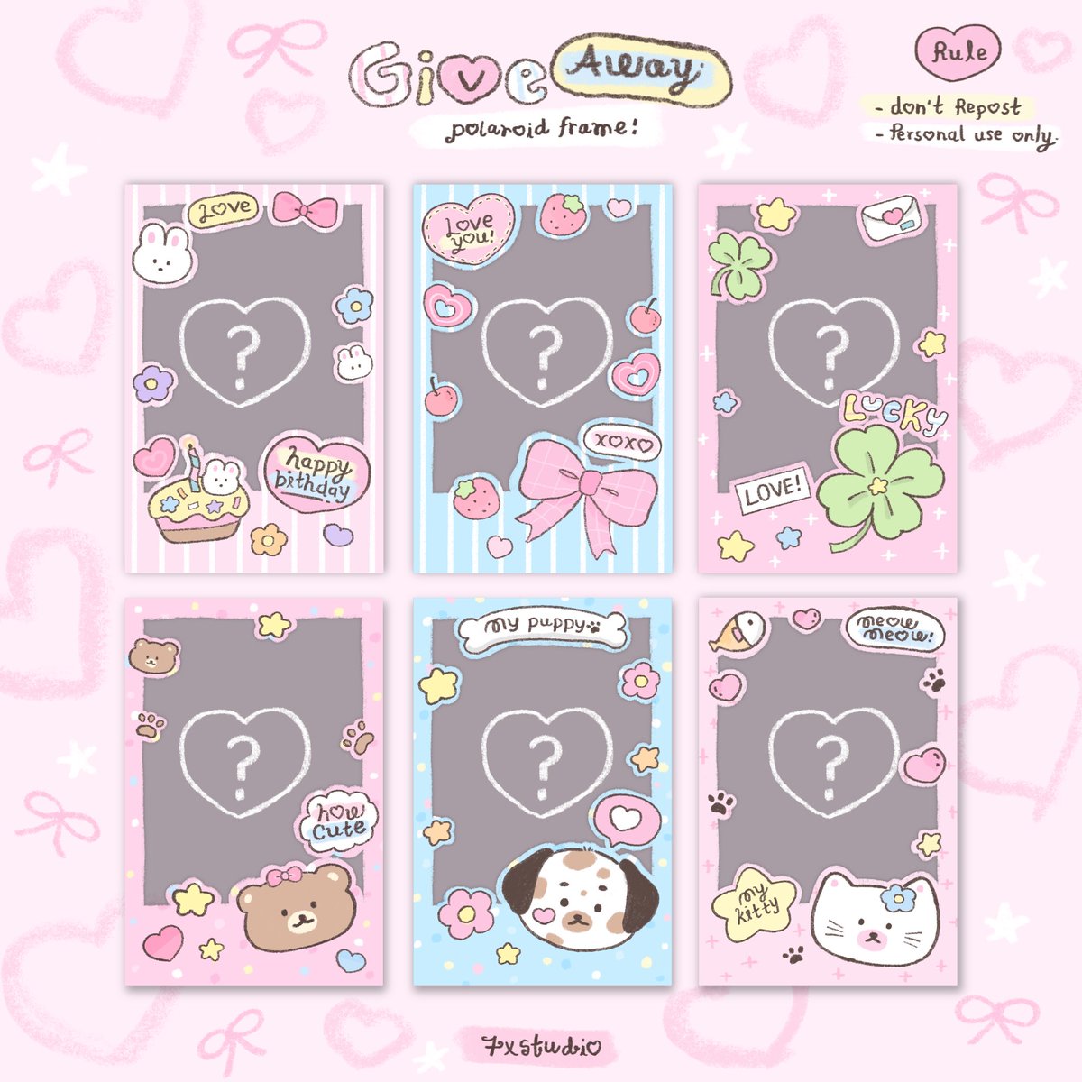 give away 🎀 polaroid frame 
               🍰🐶⭐️ link in mention 

* don’t repost &amp; personal use only
* สามารถนำไปปริ้นทำ give away ได้ค่ะ
#แจกpng  #แจกไฟล์png