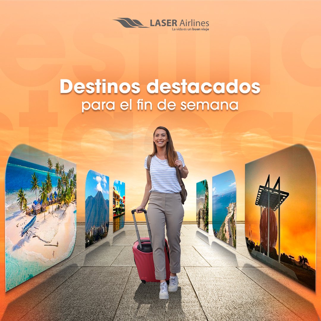 Descubre los mejores destinos para vivir un fin de semana inolvidable: ✔️Porlamar. ✔️Barcelona. ✔️El Vigía. ✔️Puerto Ordaz. ✔️Maracaibo. ¿Listo para la aventura? 🚀 Reserva ahora: 📱WhatsApp +58 412-496.83.70 ⁣⁣⁣☎️Call Center 0501-LASER00 (0501-5273700)