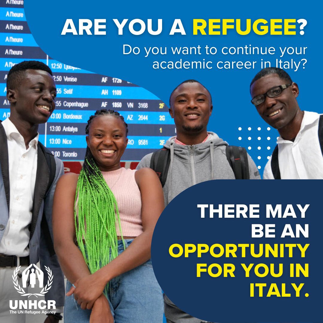 Calling on refugee students in: 🇰🇪Kenya 🇲🇿Mozambique 🇳🇪Niger 🇳🇬Nigeria 🇿🇦South Africa 🇹🇿Tanzania 🇺🇬Uganda 🇿🇲Zambia 🇿🇼Zimbabwe There might be an opportunity for a master degree programme in Italy through a scholarship! Info: universitycorridors.unhcr.it