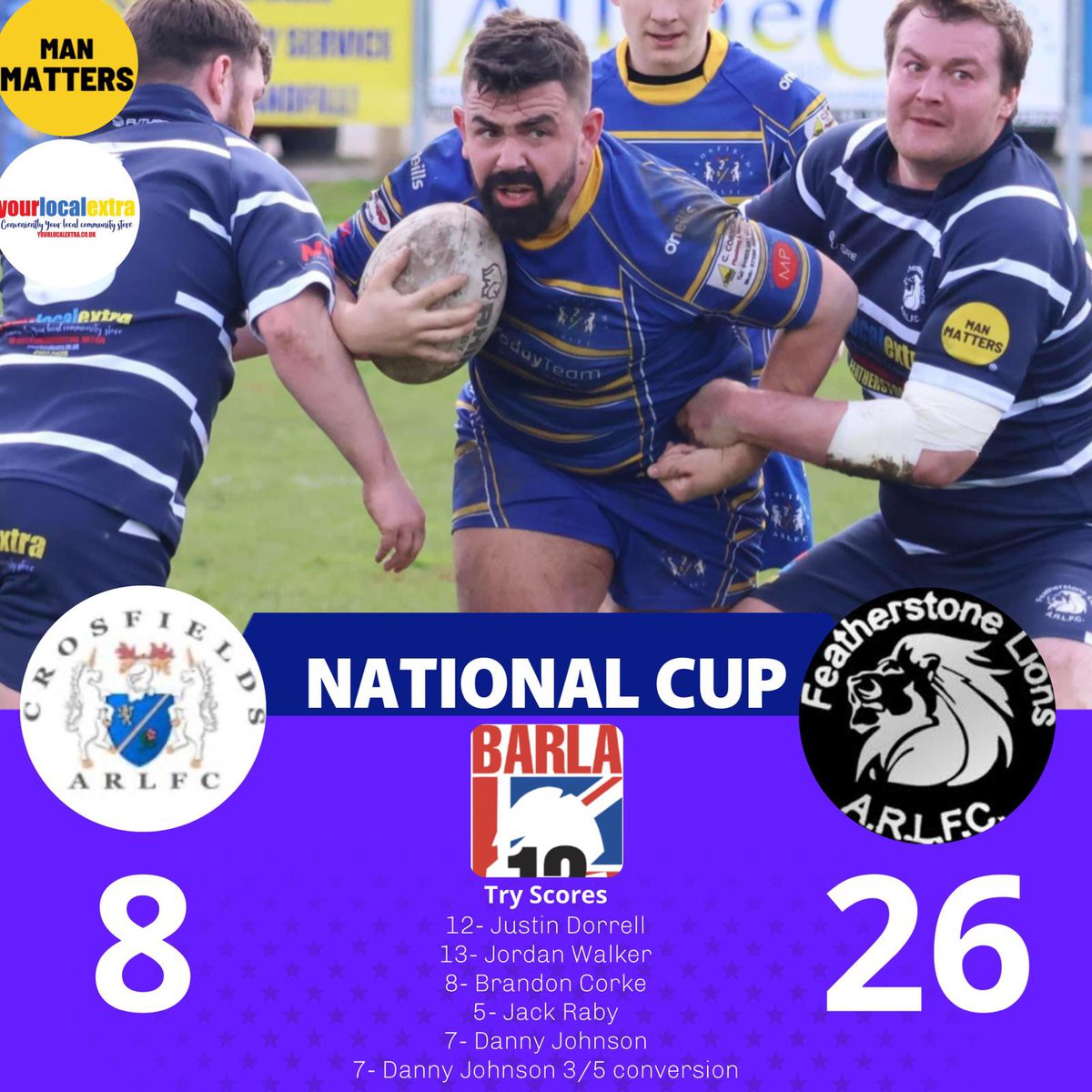 FevlionsOA's tweet photo. Last Saturday we took on @OfficialNCL Division 1 outfit @CrosfieldsRugby in the National Cup. Here is the write up from our hard fought win! 🦁🔵⚪️ https://t.co/e6OhhHdHAM
