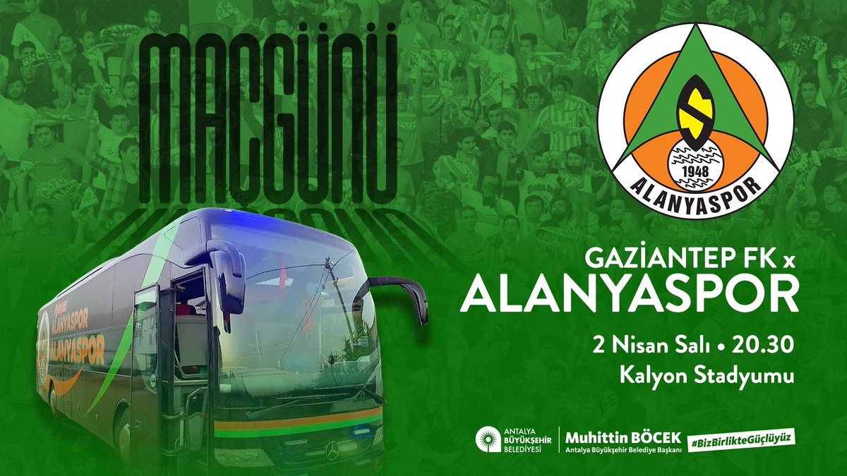 Verilen milli aranın ardından Alanyaspor'umuz, Süper Lig’e Gaziantep FK maçıyla “merhaba” diyor. Alanyaspor'umuza galibiyet yolunda başarılar dileriz. 🧡⚽💚 #AlanyasporGaziantepFK #SüperLig 🏟️: Kalyon Stadyumu 🗓️: 2 Nisan Salı ⏰: 20.30