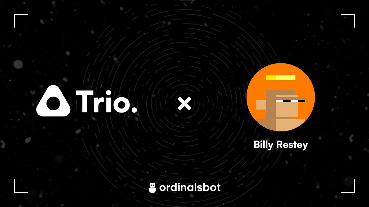 ordinalsbot's tweet photo. Our Next Community Partner! 

.@billyrestey has entered the chat

Eligibility for holders of
@bitblocks_btc
@cypherglyphsBTC
@ordinalshards 
Metablocks
Obsidian

Holders get $TRIO allowlist at launch price
15K $TRIO giveaway, 100 winners 💰

To enter:
Like & RT
Follow @ordinalsbot 
Join our TG (link in bio)
Submit wallet here 👇
https://t.co/zTU9OgllNZ

Now drop your art in the comments! 👇