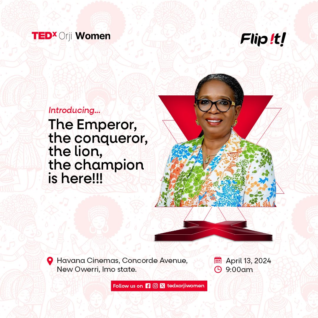 If it’s not Ibukun Awosika, it’s not HER!!!

#tedxorjiwomen 
#tedxwomen 
#tedx 
#flipit
#women 
#men
#TrendingNow 
#viral

Creative Designer: @charlesugoh