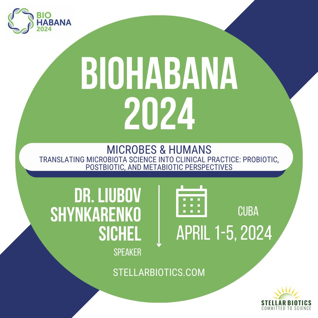 We’re thrilled to announce that our CEO and CSO, Dr. Liubov Shynkarenko Sichel, will be speaking at @BioHabana_2024 taking place on April 1-5 in Cuba! This conference brings together more than 120 scientists and lecturers from around the world bit.ly/497lu4J