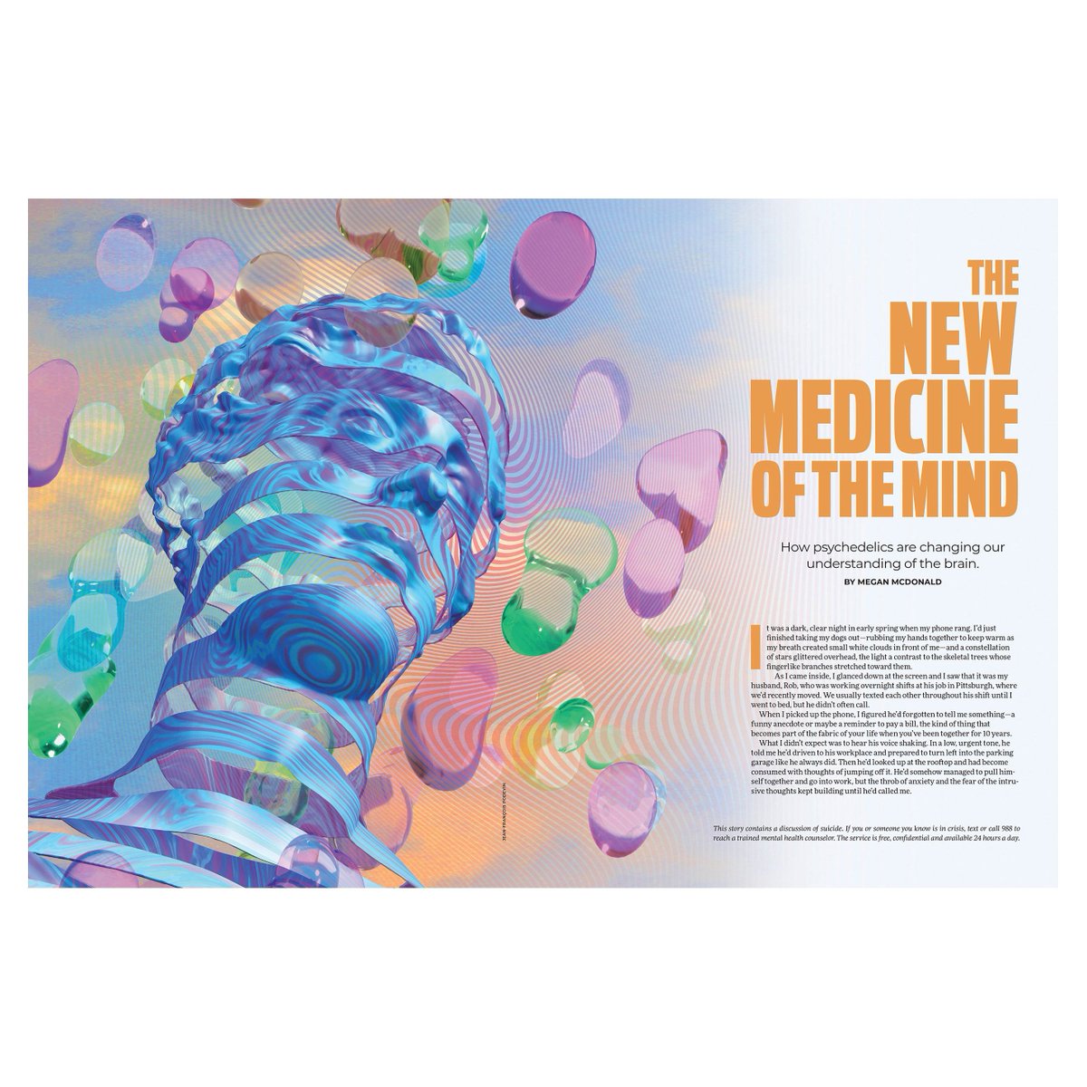 The New Medicine of the Mind 🧠 Jean-Francois Podevin illustrated a recent article in Sarasota Magazine discussing the effects of depression on the brain and how ketamine and other psychedelics are changing mental health care. rappart.com/project/the-ne…