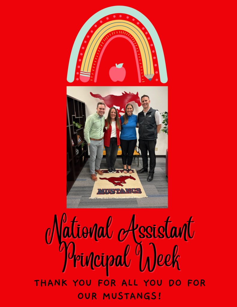 April 1st - 5th is National Assistant Principal Week. We are so grateful for Dr. Paul Cook, Mrs. Mary Smith, Mrs Brooke Teeter-Stocz, and Mr. Chris Laney.Thank you for all you do for our Mustangs and our GHS community. Rah! Rah! Rah! Mustangs Fight!