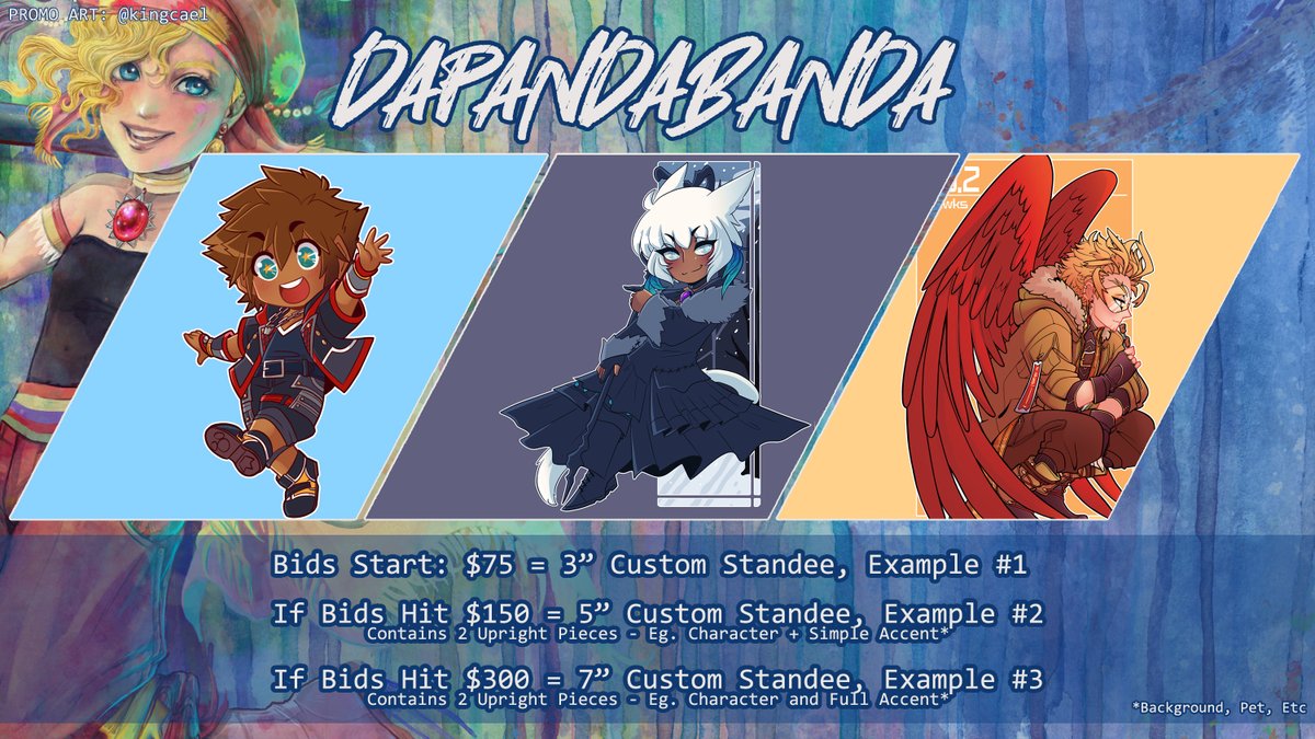 ✨2024 AUCTION✨ Introducing... DaPandaBanda! @DaPandaBanda Bids start at $75 for a Custom Standee! Don't forget to tune in on the event to bid, all proceeds go to @MSF ! Please see Discord for Participant's T&Cs