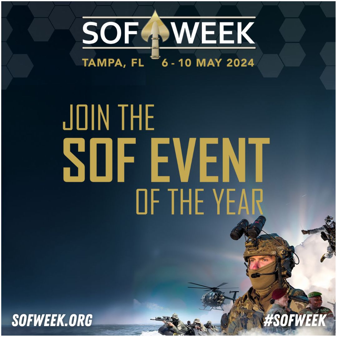 We're just 35 days away from #SOFWeek2024! The SOF community connects in Tampa May 6- 10 for the most anticipated networking and collaboration event of 2024 with more than 600 exhibitors and exclusive demos. For more information and to register, visit sofweek.org.