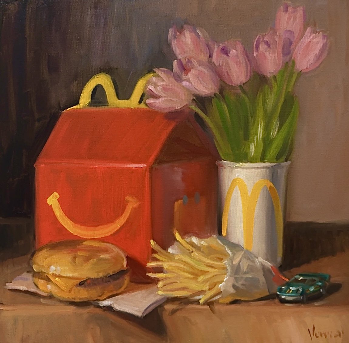My oil painting of McDonald’s Happy Meal