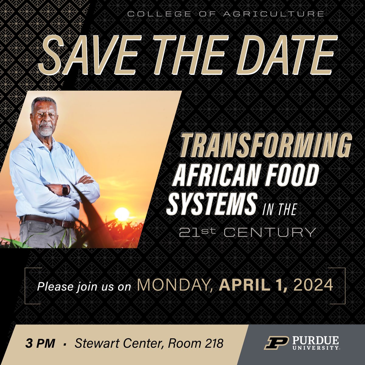 Today is the day! If you are unable to attend in person, be sure to watch the livestream. Congratulations to Purdue University President's Fellow and Distinguished Professor Gebisa Ejeta.
youtube.com/live/TtJK9u6RY…