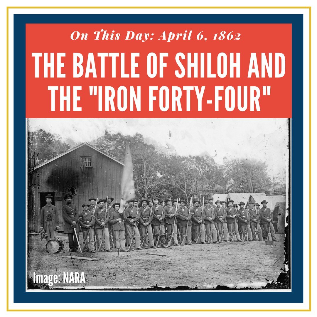 #OTD in 1862, the Battle of Shiloh began near the Tennessee River in southeastern Tennessee. The 44th Indiana Volunteer Infantry earned the nickname the “Iron Forty-Four” as it engaged Confederates in some of the deadliest areas of the battlefield.