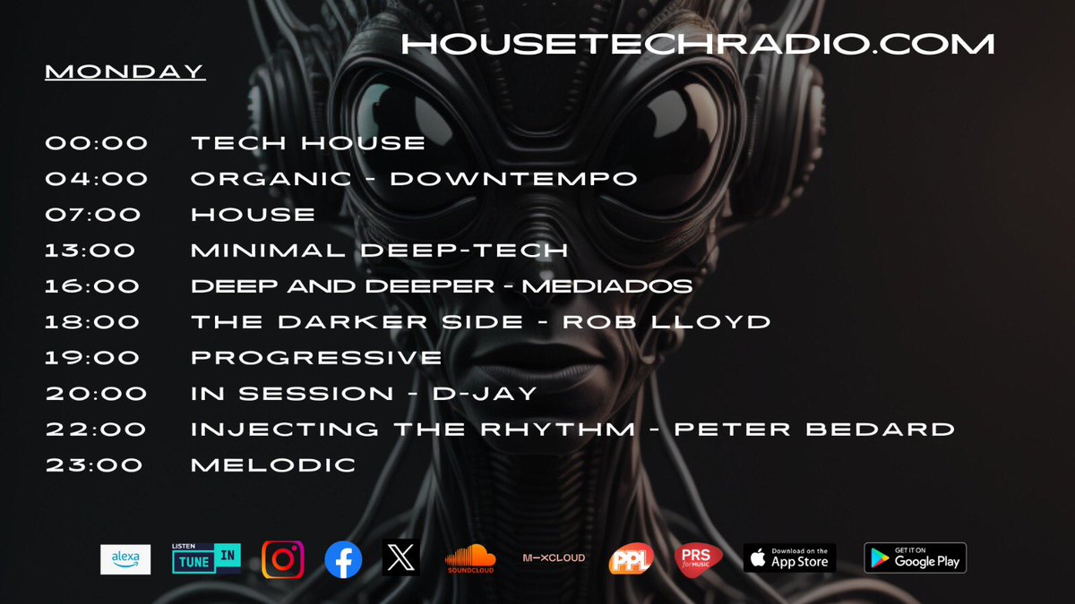 JasonXmoon's tweet photo. Monday
Deep &amp; Deeper 011
( @HouseTechRadio )

- Arizona, USA 
( 9am-11am )
- Ciudad de México 
( 10am-12pm )
- Puerto Rico 
( 12pm-2pm )
- UK 
( 4pm-6pm )

⬇️⬇️⬇️
https://t.co/jg2pStgkPZ

#housemusic #deephouse https://t.co/i6ZyUlsUx6