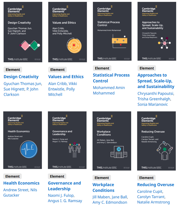 I want to help make sure people in the leadership & practitioner communities know about the 'Cambridge Elements' series on major approaches to improving quality & safety in health & care. They're written by leading authors & free to all. In date order: 1) Design creativity…