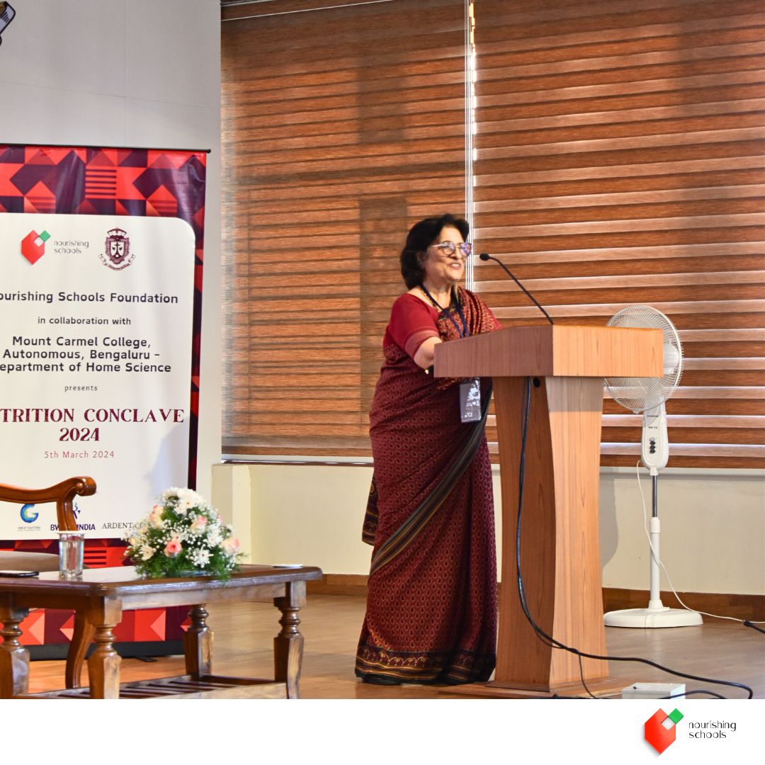 #FromTheArchives: Grateful for the profound insights shared by our special guest, Ms. Veena S Rao, at the #NourishingSchoolsFoundation #NutritionConclave. Her expertise enriches our mission to promote health and nutrition in educational settings.
