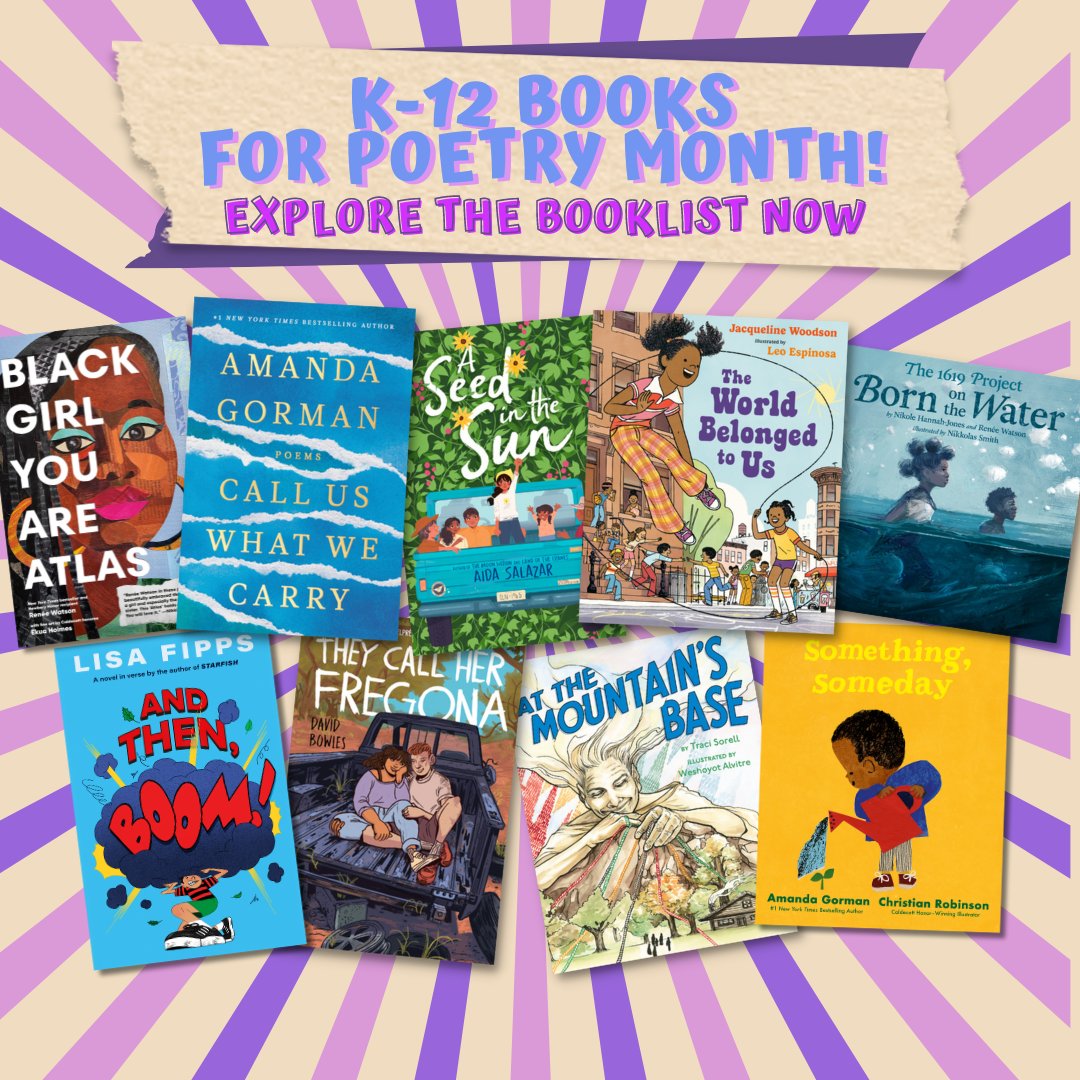 April is #NationalPoetryMonth! Celebrate poetry in your class or library and discover new books with this interactive booklist has books for grades PreK-12 from poets and authors! 📚➡️penguinschoollibrary.com/PoetryBooklist