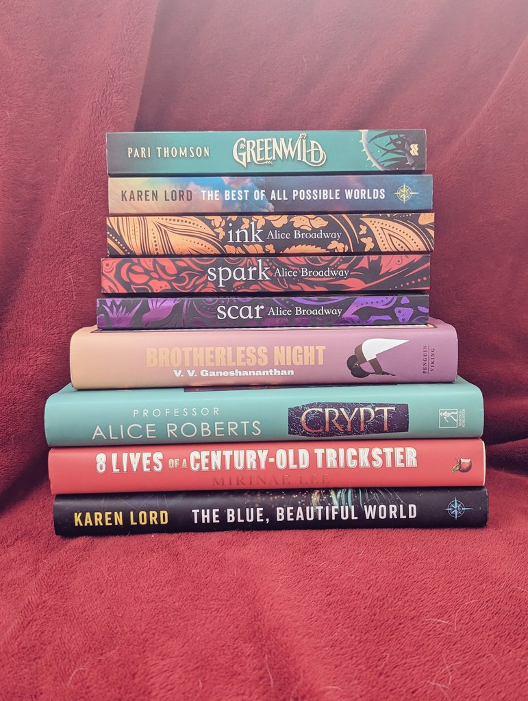 Happy Easter to me 😁

🐣Greenwild <a href="/PariThomson/">Pari Thomson</a>
🐣The Best Of All Possible Worlds <a href="/drkarenlord/">Karen Lord</a>
🐣Ink
🐣Spark
🐣Scar
🐣Brotherless Night <a href="/V_V_G/">V.V. (Sugi) Ganeshananthan</a>
🐣Crypt <a href="/theAliceRoberts/">Prof Alice Roberts💙</a>
🐣8 Lives of a Century-Old Trickster
🐣The Blue, Beautiful World <a href="/drkarenlord/">Karen Lord</a>