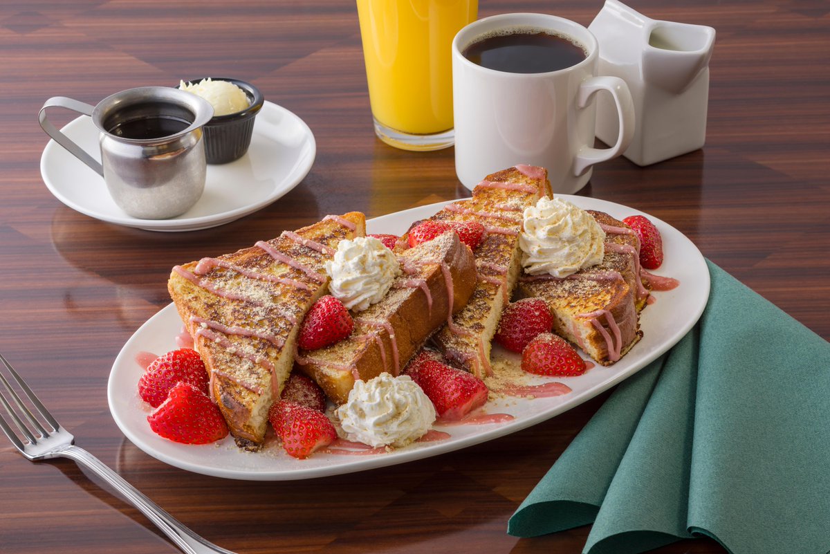 😋 We've got the French toast with the most. 🍓 Stop by Emerald and try our Strawberry Cheesecake French Toast! 🍽 Available all of April, Monday - Friday, 6:00am - 1:00pm.